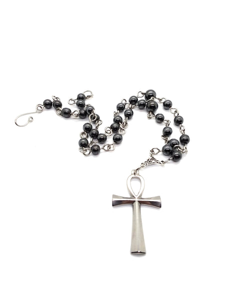 Goth Necklace - Steel Ankh