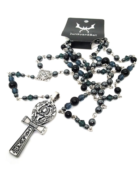 (Wholesale) Goth Rosary - Dusk Ankh