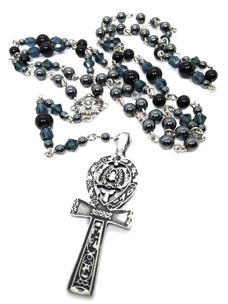 Goth Rosary - Dusk Ankh