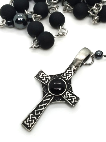 Goth Rosary - Mourning Cross