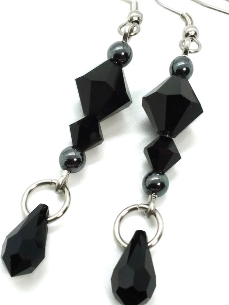 (Wholesale) Goth Earrings - Dark Crystal