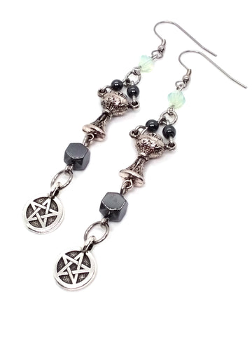 Goth Earrings - Chalice and Pentacle