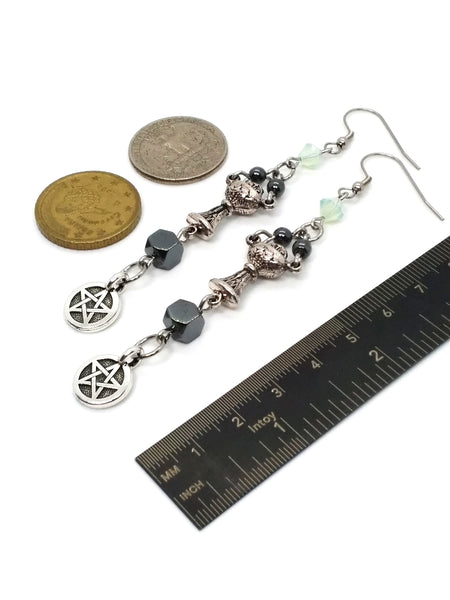 Goth Earrings - Chalice and Pentacle