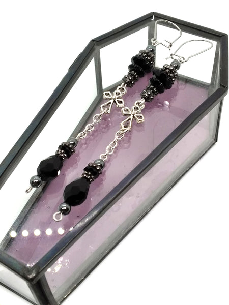 Goth Earrings - Cross Pendulum