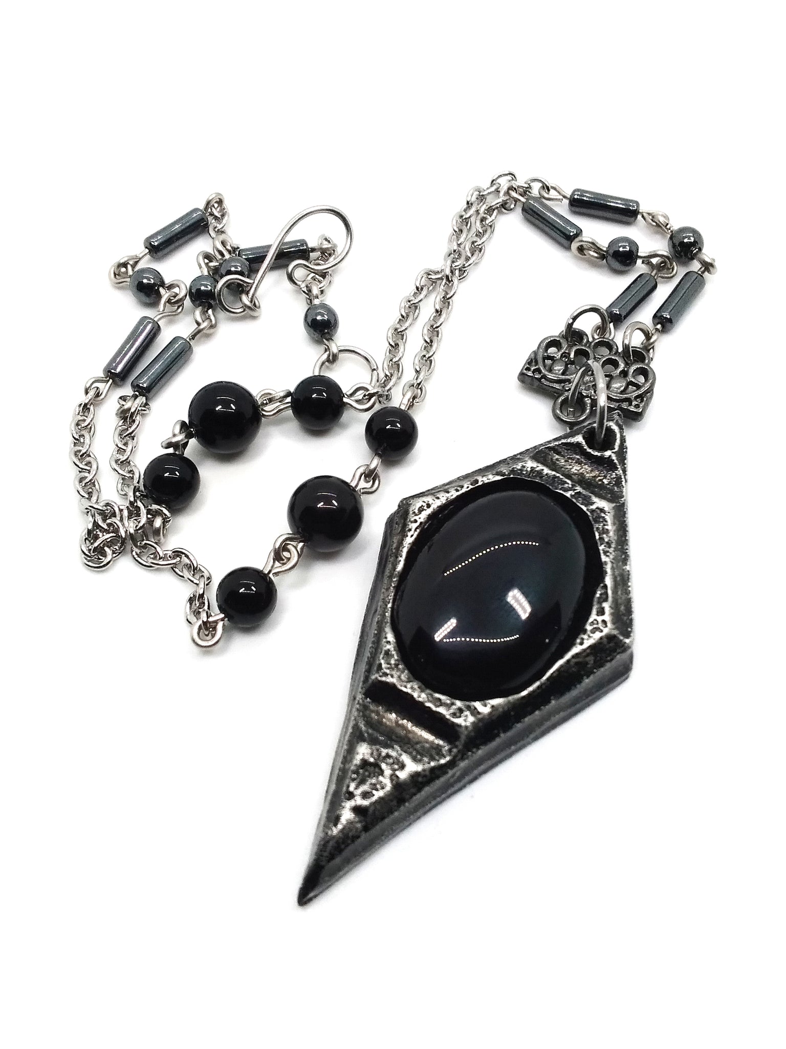Goth Necklace - Goth Jewelry - Obelisk - Onyx – JunkyardBat