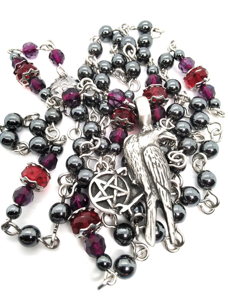 Goth Rosary - Crimson Raven
