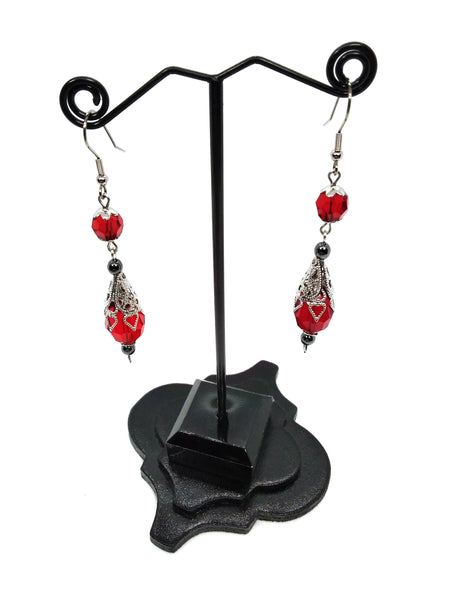 (wholesale) Goth Earrings - Crimson Drop