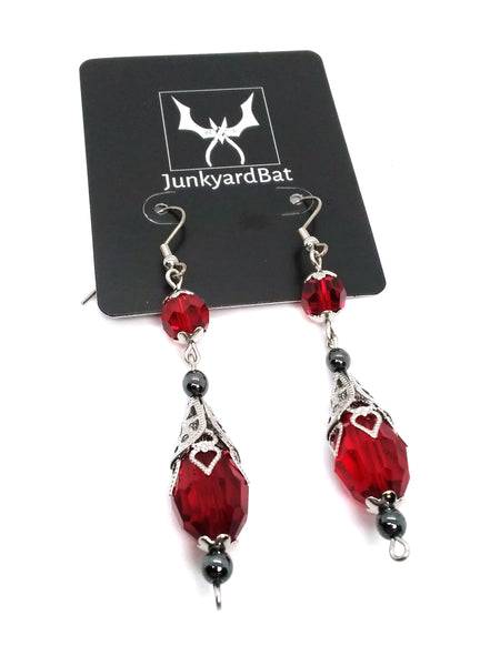 (wholesale) Goth Earrings - Crimson Drop