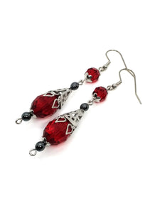 (wholesale) Goth Earrings - Crimson Drop