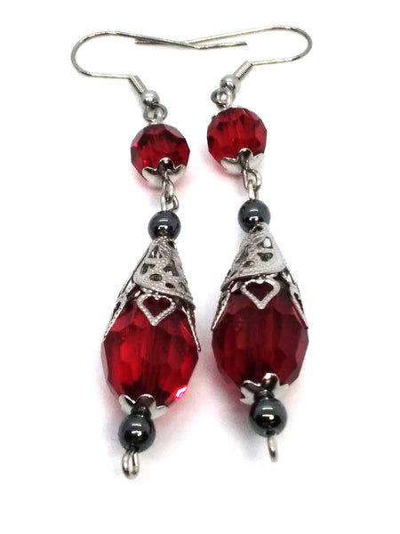 Goth Earrings - Crimson Drop