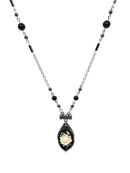 Goth Necklace - Goth Jewelry - Rose Cameo – JunkyardBat